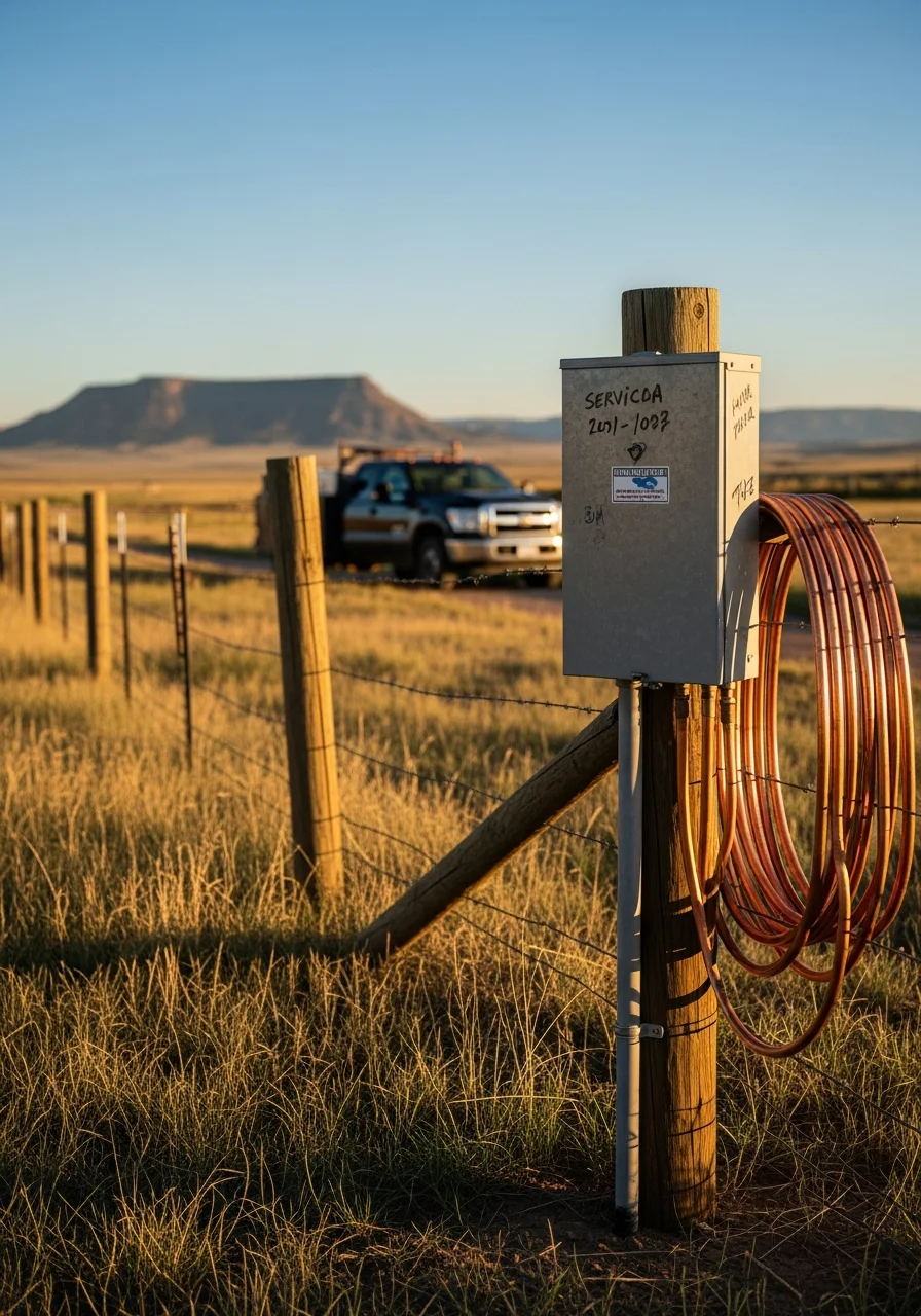 Portrait of a Manzanola rural property entrance with farm or ranch details and landscape features.