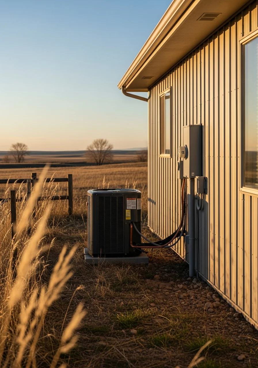 Portrait of an Ordway rural property entrance with ranch-style details and landscape features.